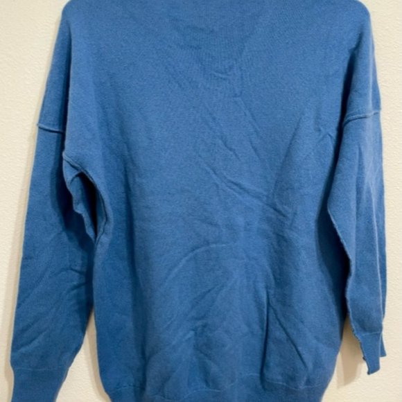 Cashmere sweater M V Neck NWOT Goat Blue lightweight washable sustainable fibre - Picture 3 of 8